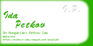 ida petkov business card